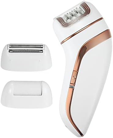VOCOSTE Epilator for Women, 3 in 1 Electric Hair Shaver Cordless Epilator Callous Removers, Portable Rechargeable Hair Removal for Women, White