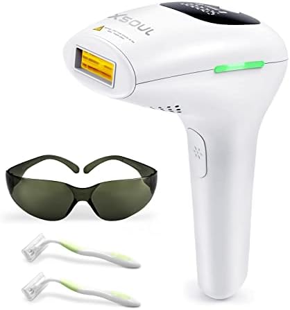 XSOUL At-Home IPL Hair Removal for Women and Men Permanent Hair Removal 999,999 Flashes Painless Hair Remover on Armpits Back Legs Arms Face Bikini Line, Corded