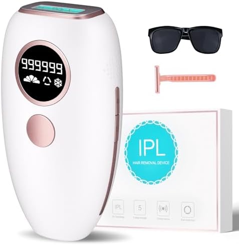 YOEYOU [20J Energy] Laser Hair Removal for Women & Men, IPL Laser Hair Removal with Virtually Painless Ice-cooling, 999999 Flashes Permanent Laser Hair Removal - Lasting Hair Regrowth Reduction