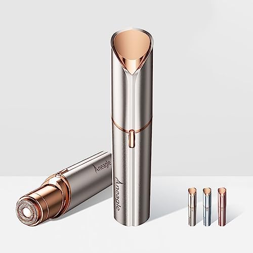 Aneagle Facial Hair Remover for Women,Painless Hair Shaver Rechargeable with LED Light, Flawless Lady Face Electric Razor,The Great Female Mustache Removal (Rose Gold)